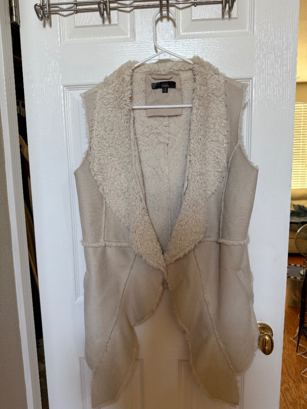 Cream Faux Fur & Suede Vest